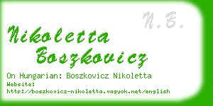 nikoletta boszkovicz business card